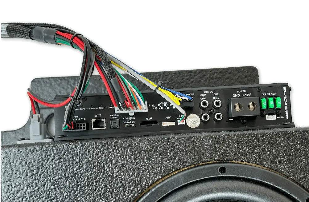 Beatbox Blackbird Stereo Upgrade 2.0 with custom wiring and components for Winnebago Revel.
