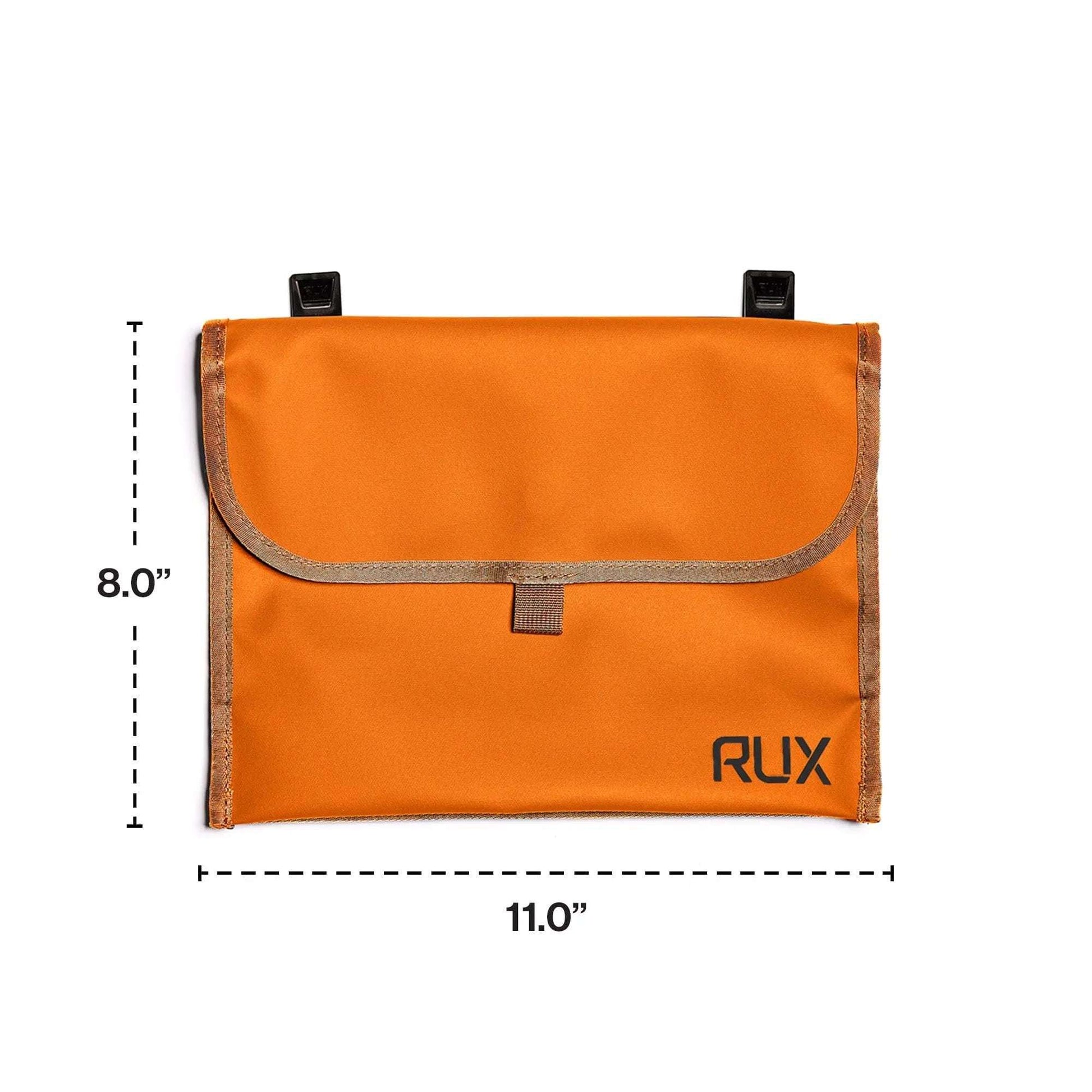 3L Pocket Modular Utility Pouch in orange designed for gear box and tote, measuring 8x11 inches.