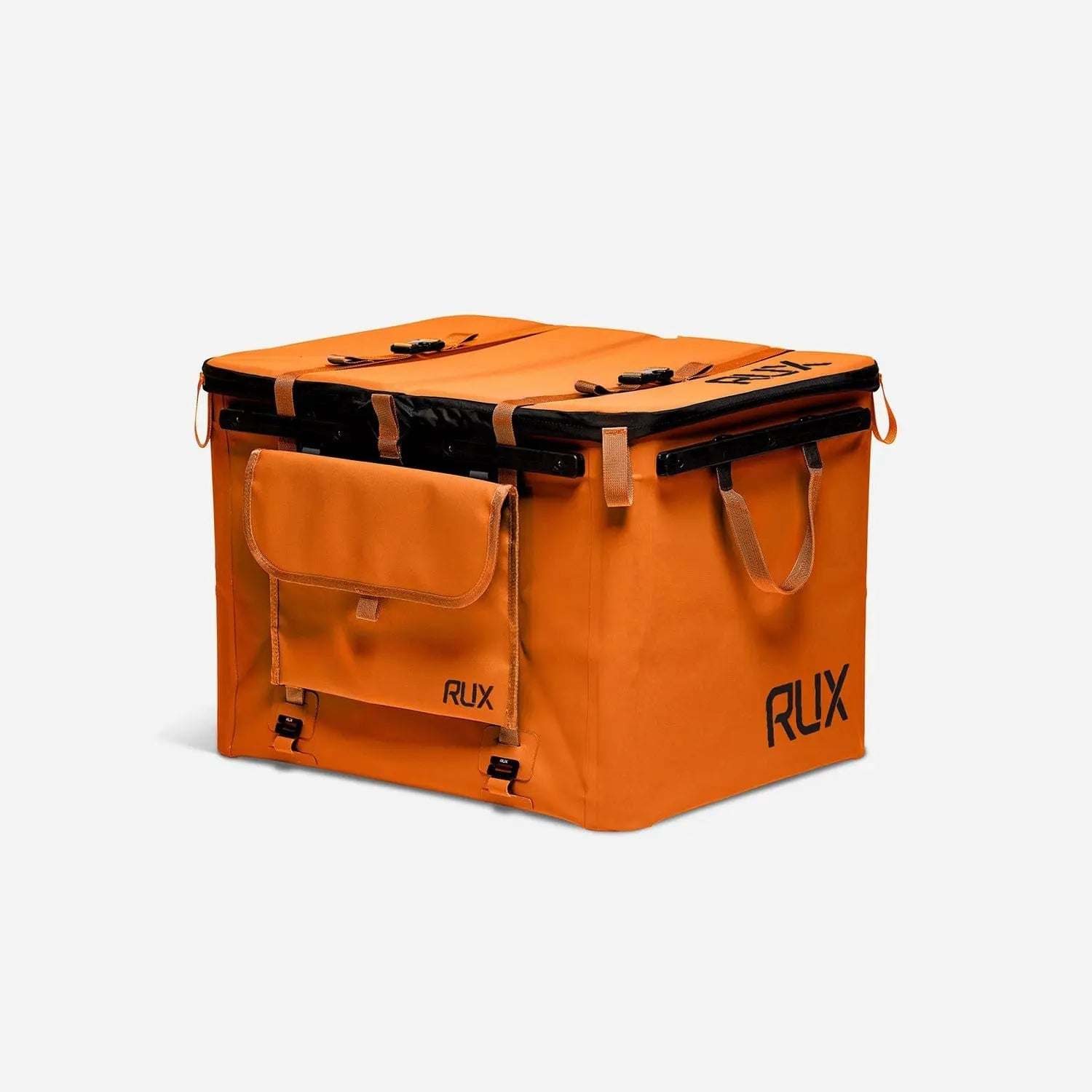 3L Pocket Modular Utility Pouch on Gear Box, orange design, durable, adventure-ready.