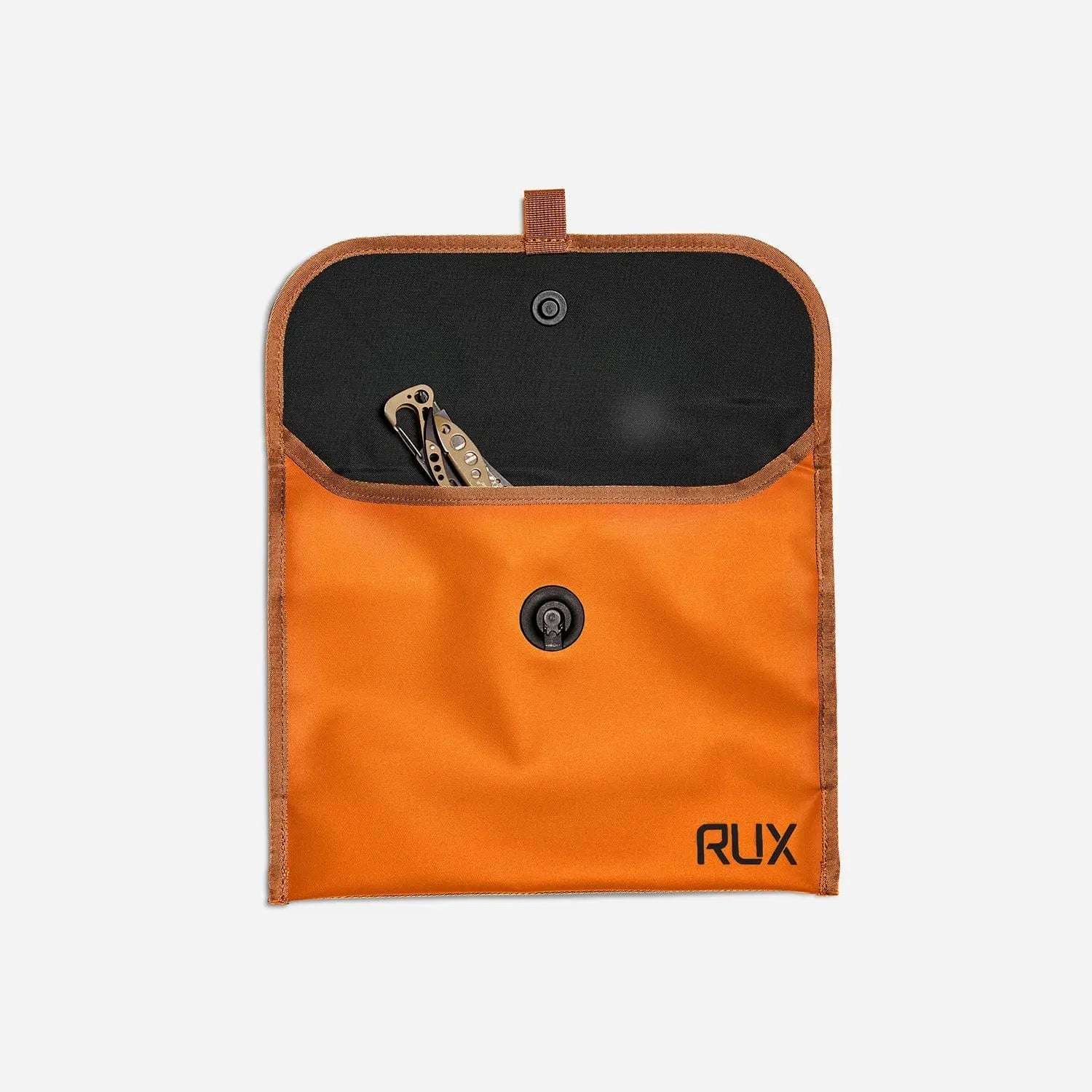 3L Pocket Modular Utility Pouch for Gear Box and Tote in orange with black interior, featuring durable design for adventure.