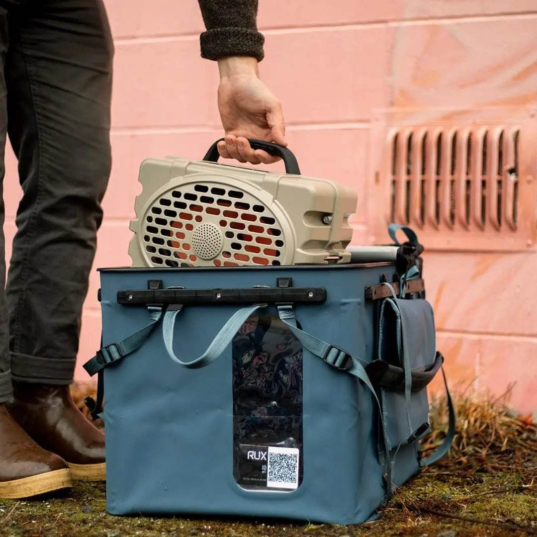 70L Storage Bag in outdoor setup showcasing durability and adventure-ready design.