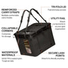 70L Storage Bag with reinforced straps, collapsible corners, tri-fold lid, and utility rail for durable adventure use.