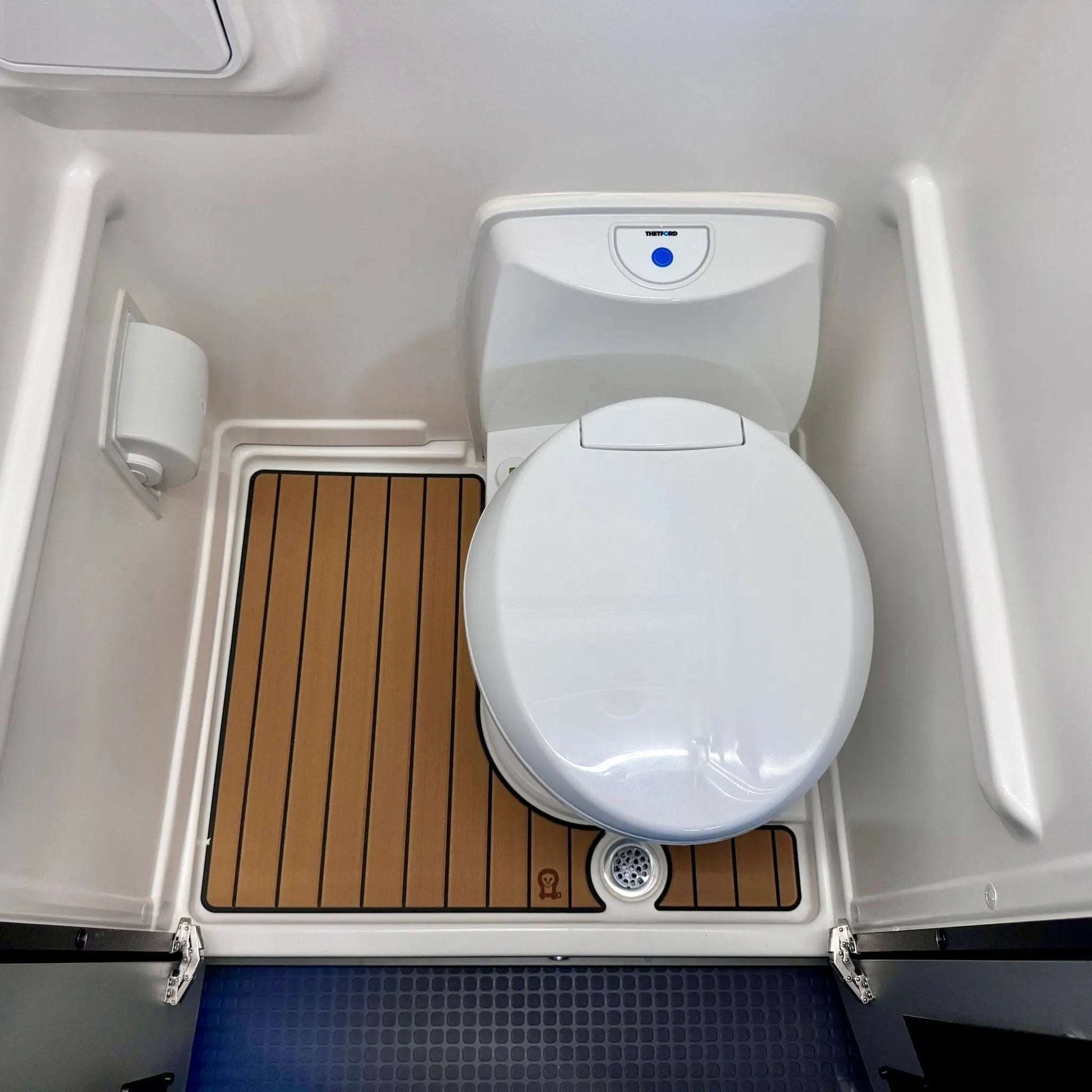 Shower mat designed for Revel and GH-1, showcasing a durable, clean aesthetic for adventure setups.