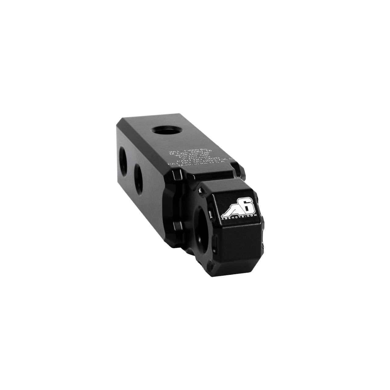 Black billet aluminum Shackle Block 2-inch Hitch Link recovery attachment for 2-inch receiver hitch