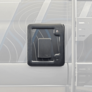 Toilet/Cassette Active Charcoal Vent System mounted on vehicle exterior for off-grid use.