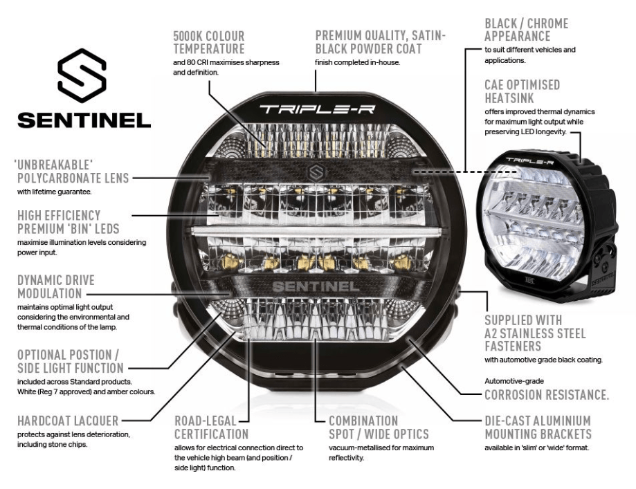 LED driving light: Triple R Sentinel 9" Elite - Owl Outdoors