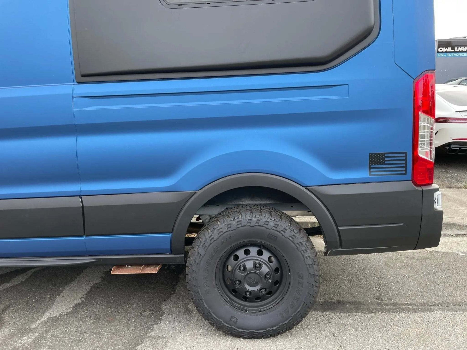Stage 2 Topo 2.0 Suspension System on 2020+ Transit AWD van, enhancing ride quality and control.