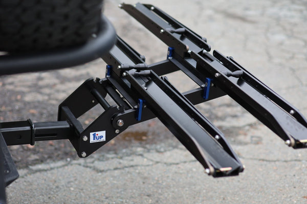 Downward view of 1up double bike rack