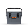 Compact grey 10QT Rugged Cooler by ROAM with sturdy handle and secure latches for daily use and outdoor adventures.