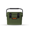 ROAM 10QT rugged cooler in green with black handle and latches for daily use and outdoor adventures