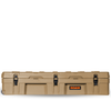 128L Rolling Rugged Case heavy-duty storage with lockable latches and rugged wheels in tan color