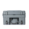 128L Rolling Rugged Case heavy-duty storage with wheels and handle in gray