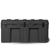 150L Rolling Rugged Case heavy-duty black storage case with lockable latches and wheels