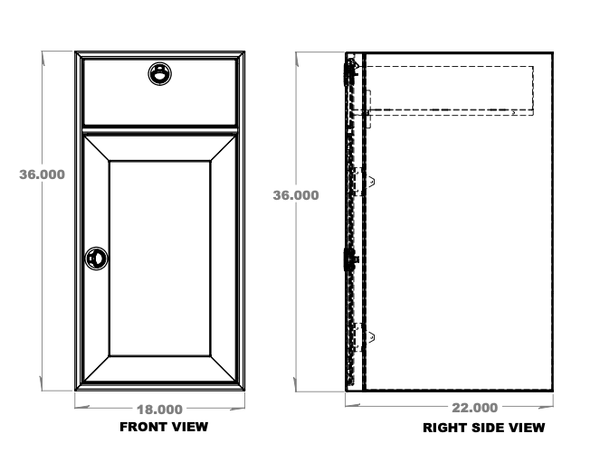 18" Base One Door and One Drawer - Owl Vans