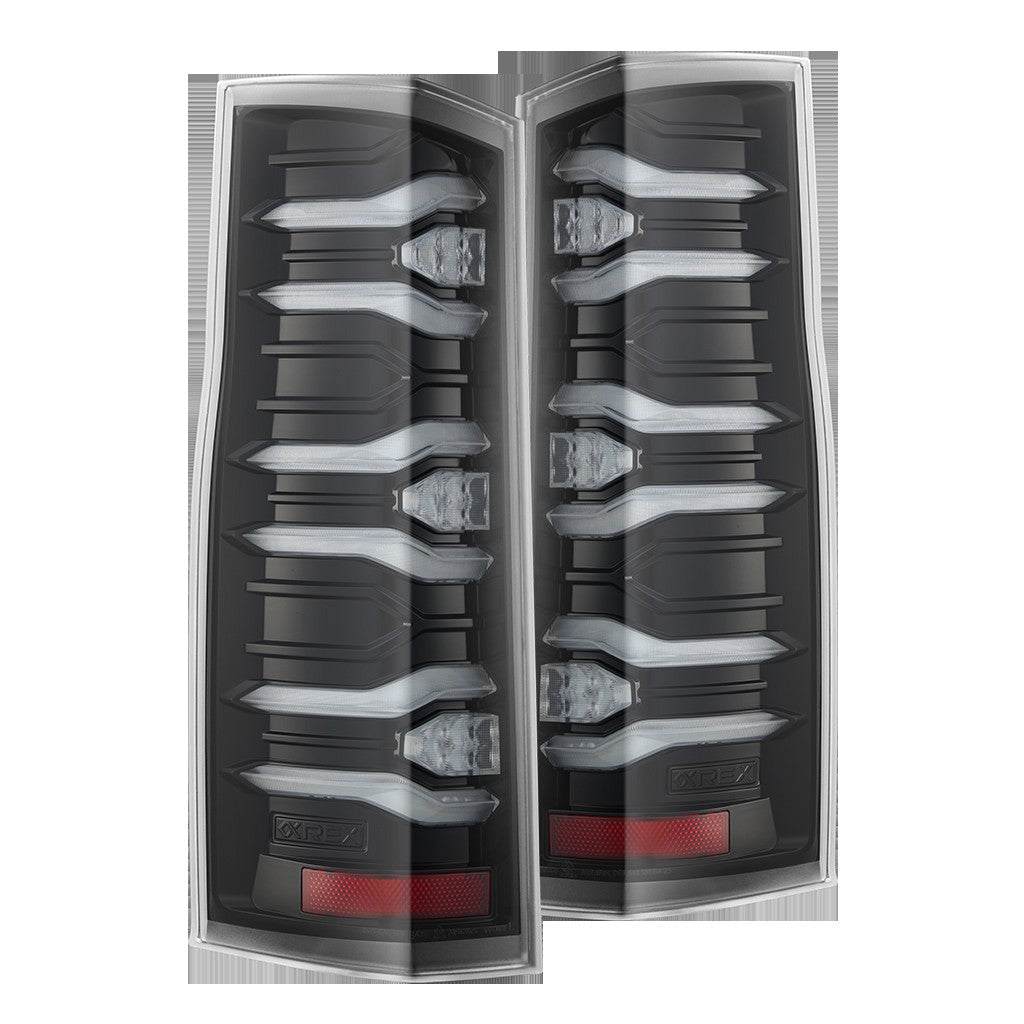 AlphaRex LUXX-Series LED Tail Lights Alpha-Black for 2019-2026 Mercedes-Benz Sprinter
