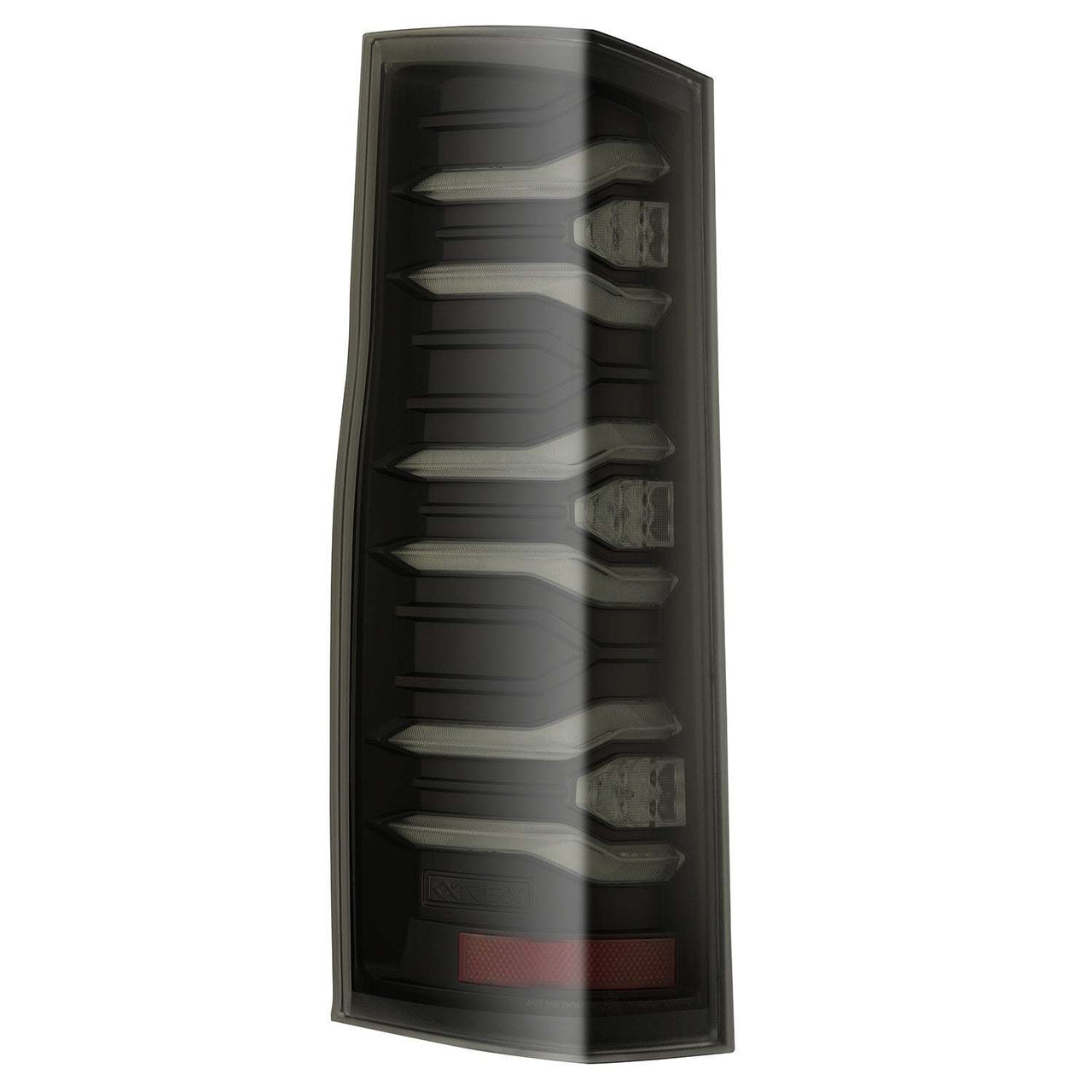 AlphaRex LUXX-Series Black tail lights rear view on Sprinter van