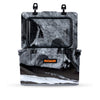 ROAM 20QT Rugged Cooler with open lid in black and white design for outdoor use