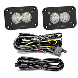 S2 Pro LED light pod with dual lenses and wiring harness for vehicle lighting upgrades