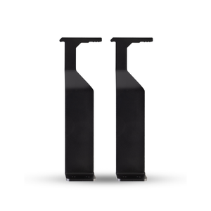 Pair of black powder-coated steel 55L Rigid Mounts for fixing 55L Rugged Case to roof racks or flat surfaces