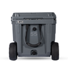 55QT Rolling Rugged Cooler with wheels for easy transport in gray color