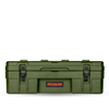 66L Rugged Case heavy-duty green storage box with lockable latches for roof rack gear protection