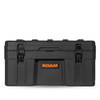 76L Rugged Case heavy-duty black storage box with lockable latches and ROAM logo