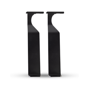 Pair of black powder-coated steel 86L Rigid Mounts for rugged case roof rack installation