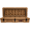 95L Rugged Case open heavy-duty storage box with durable LLDPE shell and lockable latches in tan color