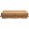 95L rugged case durable heavy-duty storage with lockable latches and rope handles tan color