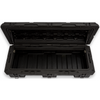 95L Rugged Case open heavy-duty black storage container with durable shell and lockable latches