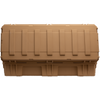 95L Rugged Case durable storage box with reinforced lid and handles in tan color