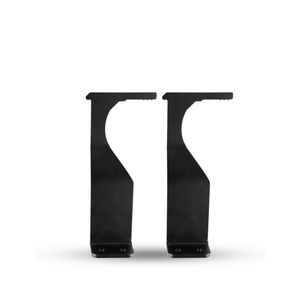 Pair of black 95L Rigid Mounts designed for mounting 95L Rugged Case to roof racks or flat surfaces.