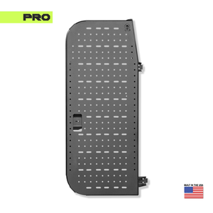 Owl B2 Pro Sprinter bike rack and box carrier mounted on Sprinter van rear door with modular gear storage options