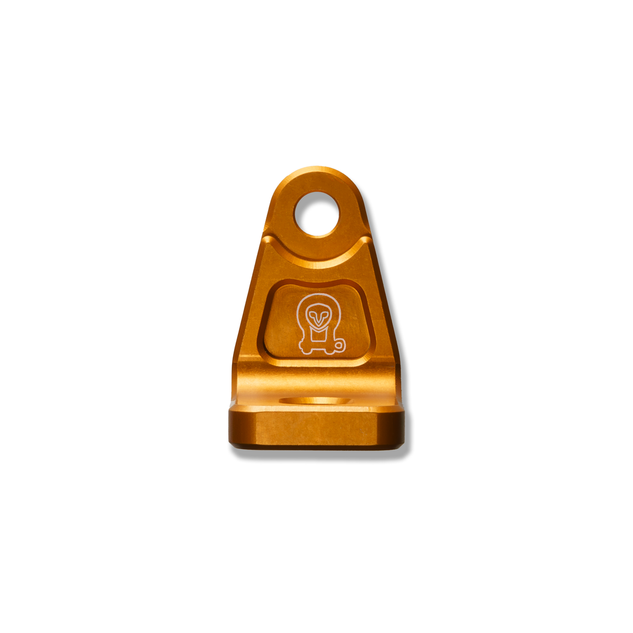 Orange anodized billet aluminum mount for Sprinter Hood Strut Pro Kit by Owl