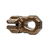 Billet winch shackle made from solid aluminum with precision machining and high load capacity for synthetic line recovery.