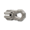 Billet winch shackle made from precision-machined solid aluminum for heavy-duty front-end recovery, durable and rattle-free connection.