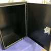 Open box Large Classic Cargo Box with black interior and secure locking latch designed for weather-resistant storage and easy access.