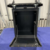 Open Box Monster 30 van storage box with durable black metal construction and hinged door open flat for easy access
