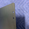 Black powder-coated billet aluminum panel with mounting holes for Sprinter seat back locker installation