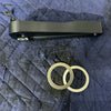 Grenadier Hood Release Handle with mounting rings on blue padded surface for INEOS Grenadier upgrade