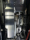 Grenadier skid plate system protecting drivetrain with high-strength metal undercarriage shield
