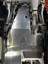 Grenadier skid plate system installed under vehicle for drivetrain protection during offroad driving