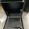 Open black Owl Monster Box 30 van storage box with lid open showing interior compartment and hinges