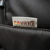 Close-up of black CLIMA-SHADE insulated Sprinter rear window cover fabric with Rauan Canyon Adventure Vans label