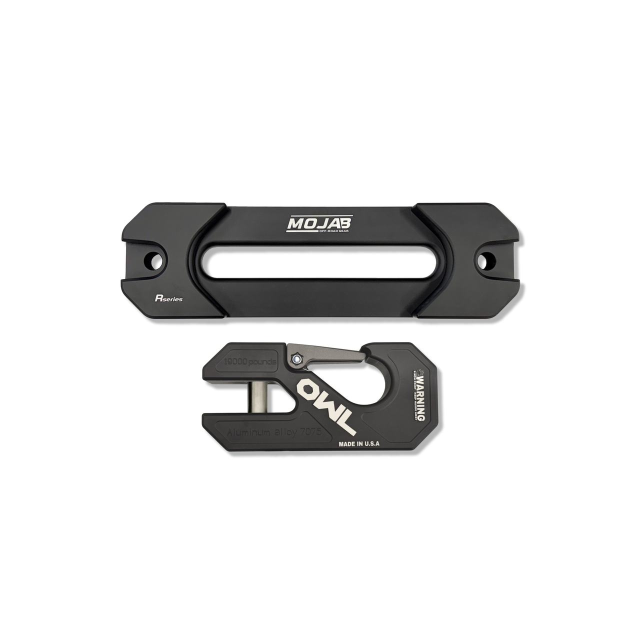 Owl Special Edition indexing fairlead and hook set by Mojab for off-road rig durability and performance