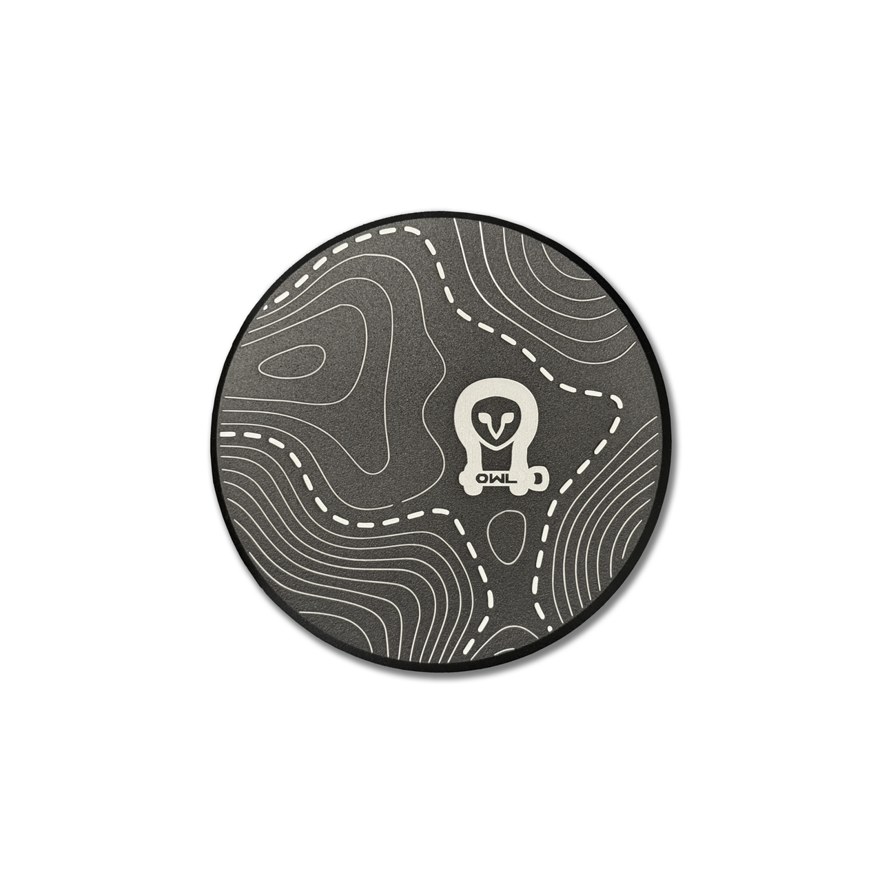 Machined aluminum rear door emblem with brushed finish and laser engraving for Sprinter Vans