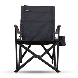 Outer Limits Camp Chair with black diamond-X ripstop sailcloth and lightweight black aluminum frame