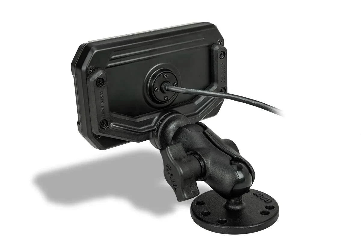 Alpha12 Digital smart switcher rear view with mounting bracket and cable