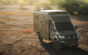 Winnebago Ekko RV equipped with aftermarket Ekko Roof Rack Teton Edition in rugged outdoor setting