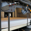 Ultra Luxe Dream Sheets fitted on Winnebago Revel bed system in camper van interior